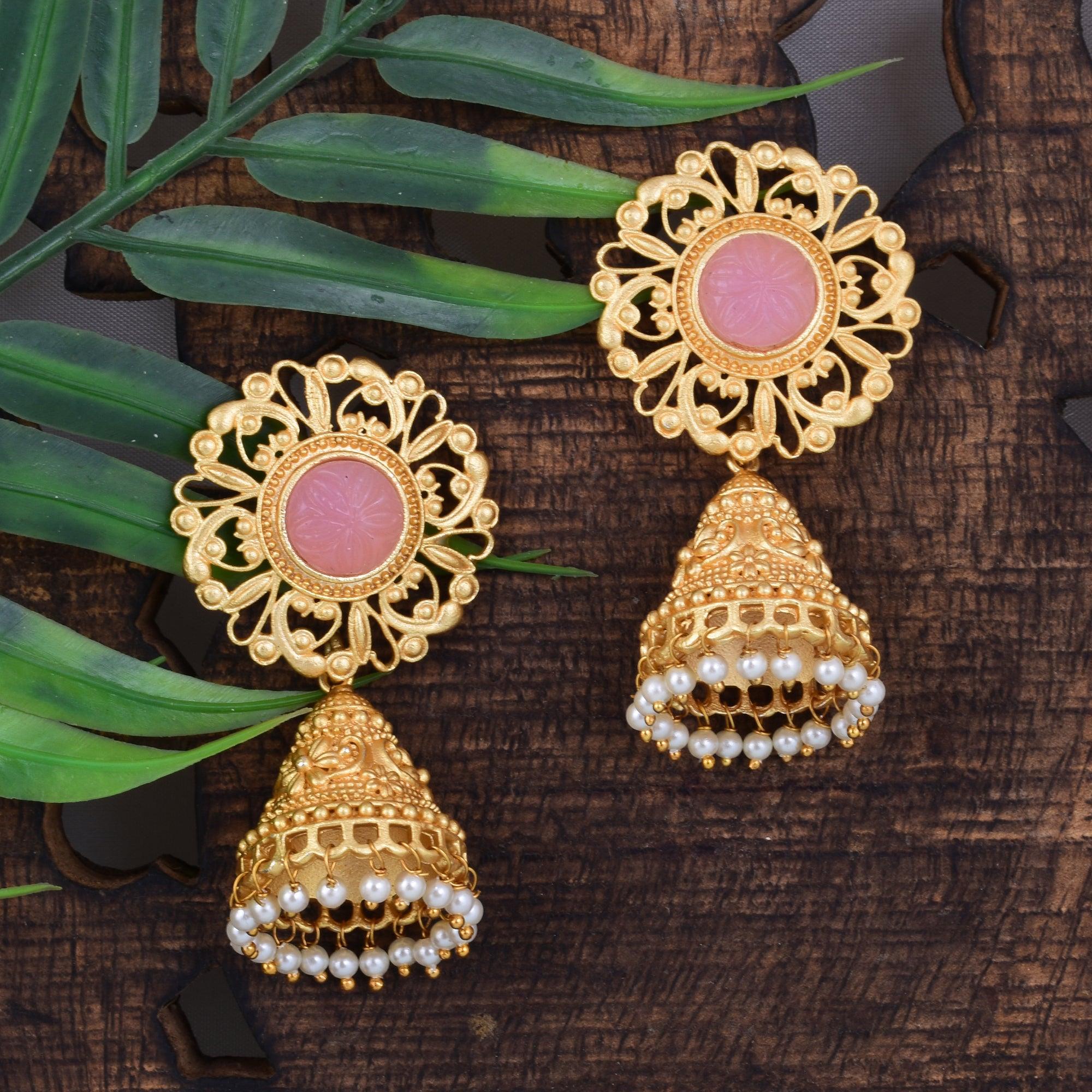 Buy 22k Gold Earrings Jhumka , Handmade Vintage Pure Traditional MARWAR  Design Indian Style WEDDING Dangle Jhumki Earrings Chandelier Online in  India - Etsy